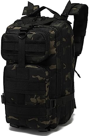 Surakey Sac à Dos de Randonnée, 25L-30L Grand Camo Sac a Dos, Sac à Dos Style Militaire, Sac à Dos de Voyage Imperméable Tissu Oxford 600D, Sac à Dos pour Trekking/Randonnée/Camping/Pêche/Escalade