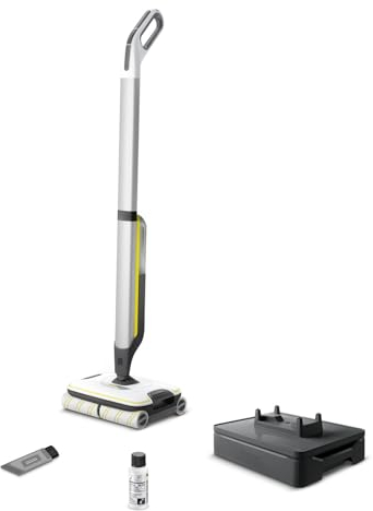 Kärcher Hartbodenreiniger FC 7 Cordless - elektrischer und kabelloser Bodenwischer für 135 qm - müheloses Reinigen bei nur 71 dB in einem Arbeitsgang, Weiß