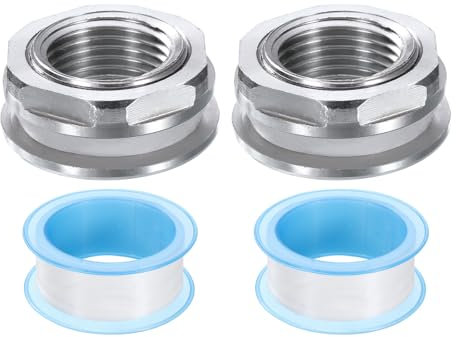 QUARKZMAN 2pz Raccordo a Parete 1/2 Femmina Acciaio Inossidabile 304 Connettore Serbatoio Acqua Adattatore Serbatoio Acqua Raccordo a Tubo con Nastro Tenuta per Serbatoio Acqua Vasca