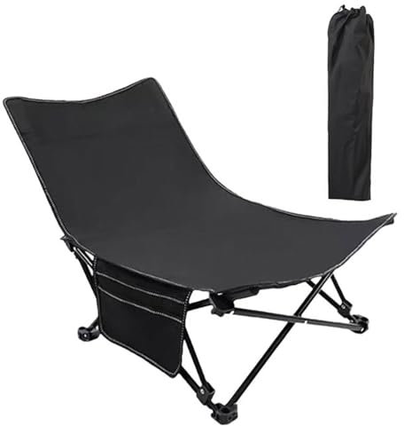 Robuster faltbarer Campingstuhl mit Seitentasche, Tragetasche, 120 kg Kapazität, dick, 600D Oxford, leichter Strandkorb