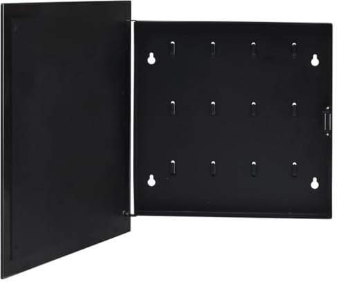 LLEZKBR Furniture Select-Caja de llaves con pizarra magnética, color negro, 35 x 35 x 4 cm