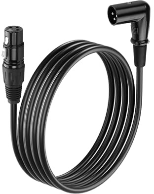 SinLoon 6,5FT XLR-Kabel 90 Grad 3-poliger XLR-Stecker auf Buchse, symmetrisches Mikrofon-XLR-Verlängerungskabel für Studiorecorder, Mikrofon, Mixer, Lautsprechersystem (90 ° Male to Female)