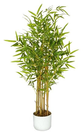 mcc direct Artificial Bamboo Tree, 110cm Tall Large Decorative Artificial Plant with Plastic Planter and Artificial Moss for House Bedroom Office Garden Store Decoration
