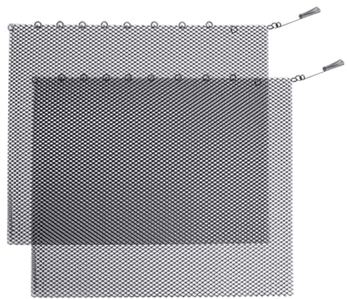Fireplace Screen with Pulls 1 Pair Spark Guard Fireplace Mesh Screen Curtain Rust Heat Resistant Home Guard, 24x20in Cover