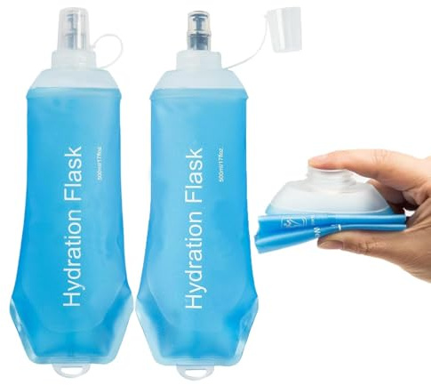 LUKA HERO 2x Soft Flask 500ml (17oz) | Leakproof Collapsible Water Bottle | Handheld Hydration Flask for Running, Hiking, Marathon | Lightweight & BPA-Free | Trail Running Gear Accessories.