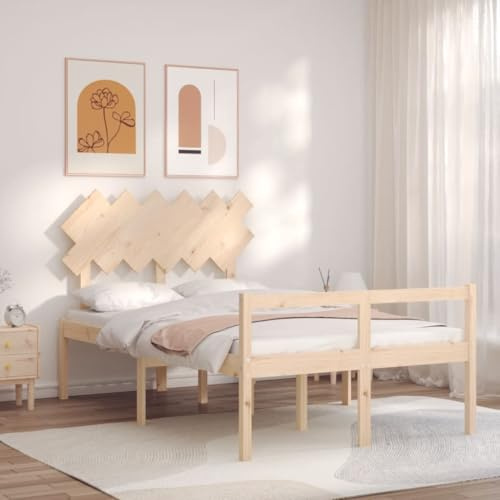 AJJHUUKI Cama para personas mayores sin colchón, muebles de madera maciza, camas y accesorios, camas y marcos de cama