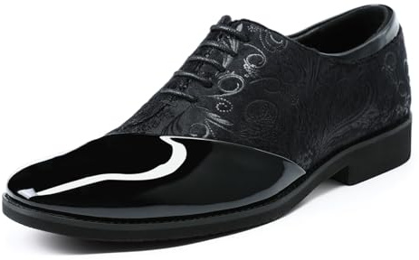 YFFUSHI Jacquard snörskor med snörning, formell business Oxford smarta, snygga finskor