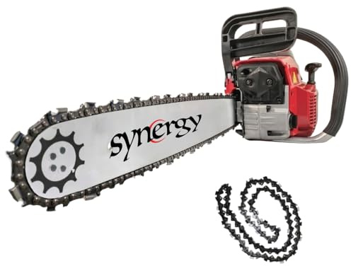 Synergy Motosierra Gasolina 65cc 3,9CV + Cadena – Espada 50cm – Motor 2 Tiempos de Alto Rendimiento – Sistema Easy Start, Antivibración Silent Blocks y Lubricación Automática