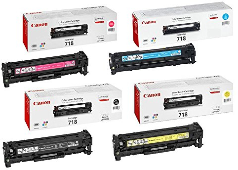 Original Canon I-Sensys 718 Tonerkartuschen-Pack, Cyan, Magenta, Gelb, Schwarz, Lasertonerkartuschen, 2660B002/2662B005/2659B002/2661B002 Für LBP7200Cdn / MFC8330 / LBP8350CDN – Braune Box