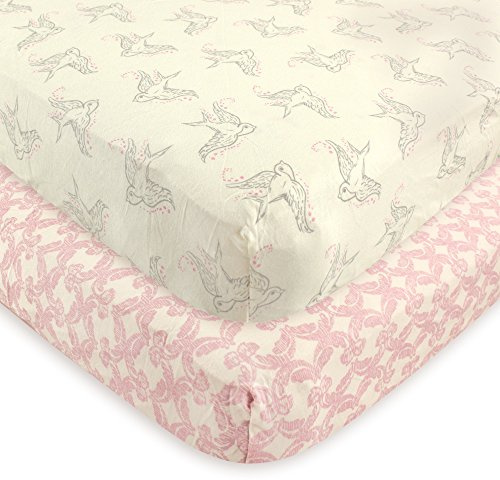 Touched by Nature Unisex Baby and Toddler Organic Cotton Crib Sheet, Bird, One Size