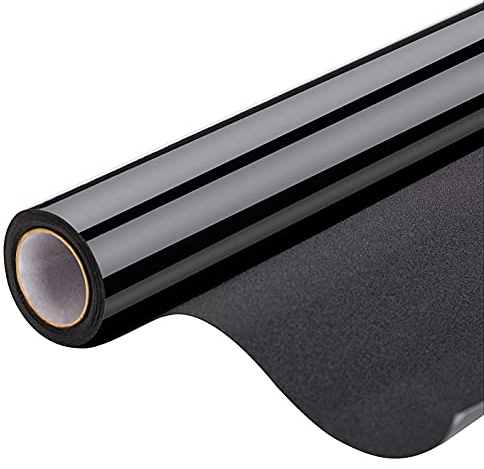 Blackout Window Film, Static Cling Window Tint 100% Light Blocking No-Glue Window Cover for Home Privacy, Room Darkening, Nap Time, Aquarium, Baby Room, Day Sleeping (Matte Black, 17.7x78.7 Inch)