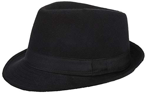 Ulalaza Chapeau Fedora en Feutre Treillis Style Vintage Casual Jazz Casquette pour Homme