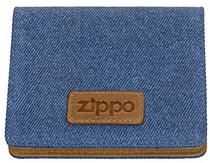 Zippo Kartenetui - Denim - Blau, Braun - Kreditkartenetui für Damen und Herren - 4 Kartenfächer, 3 Einschubfächer