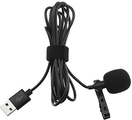 VGOL Micrófono Lavalier USB de Repuesto Micrófono con Clip de Solapa USB Condensador Omnidireccional Micrófono de Solapa Lavalier Accesorios para Reuniones de Chat en Estudio en Casa