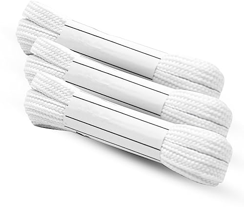 DOJA Barcelona | Lacci Piatti Scarpe | 3 Paia | 1200 x 5 mm | Bianco | Lacci Scarpe Piatti | Lacci Piatti Sneakers Corsa e Passeggio | Stringhe Lacci per Scarpe Piatti Colorati Uomo, Donna, Bambino