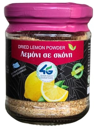 4G - Polvere di Limone Greco Essiccato, 2 x 80 g (Totale 160 g) | 100% Naturale, Ricca di Vitamina C, Ideale per Dolci, Tisane e Piatti Gourmet