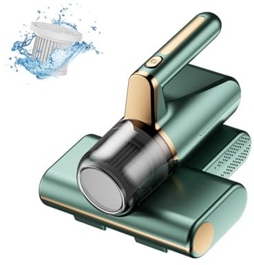 BesBet Aspirador Colchones Antiacaros, Elimina El 99,9% De AléRgenos Y áCaros del Polvo Aspiradora Sofa VibracióN De Alta Frecuencia, IluminacióN Ultravioleta Aspiradora Sofa,Green
