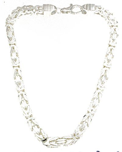 Königskette 925 Silber 8mm 55cm Silberkette Halskette Damen Herren Anhängerkette original italienische Byzantiner Kette Schmuck ab Fabrik tendenze Italy D-BZ8-55