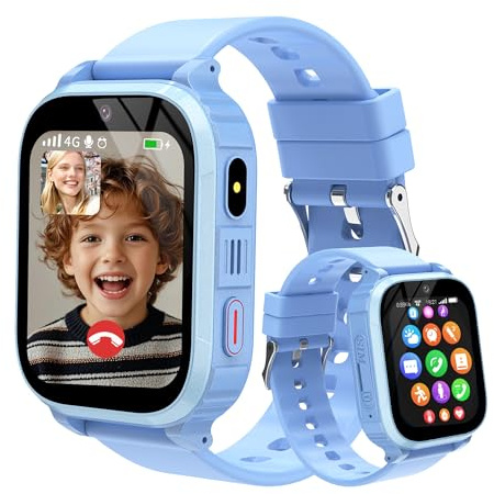 YEDASAH 4G Smartwatch Kinder, Kinder Smartwatch mit GPS und Telefon, Videoanrufe, SOS, Voice Chat, Schulmodus, IP68 Wasserdicht, Wecker, Geschenke für Mädchen und Jungen