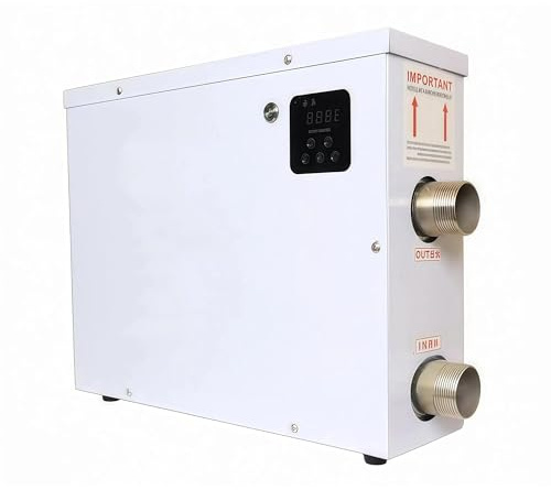 Pompe à Chaleur pour Piscines électrique 11 KW pour Piscine, Spa, Baignoire balnéo, Thermostat numérique, Chauffage de l'eau avec réservoir Hors Sol et enterrées, 220 V