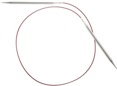 ChiaoGoo 32-Inch Red Lace Stainless Steel Circular Knitting Needles, 6/4mm