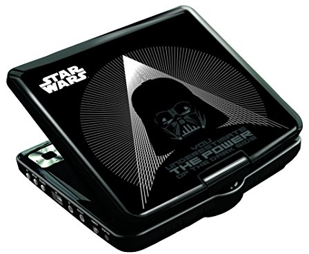 Lexibook DVDP6SW - Lettore Dvd Portatile Disney Star Wars, Design Darth Vader, con Presa USB, Nero