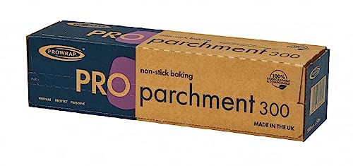 PROWRAP | Silicone-Coated Baking Parchment Roll | 300mm x 50m | Non-Stick, Greaseproof & Freezer Safe Baking Paper | Compostable & Biodegradable | for Home Baking, Cooking & Catering Kitchens