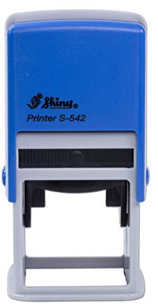 Quadratischer Stempel mit eigenem Text und Logo personalisieren - Shiny S-542, 42 x 42 mm, selbst gestalten - inkl. Stempelkissen