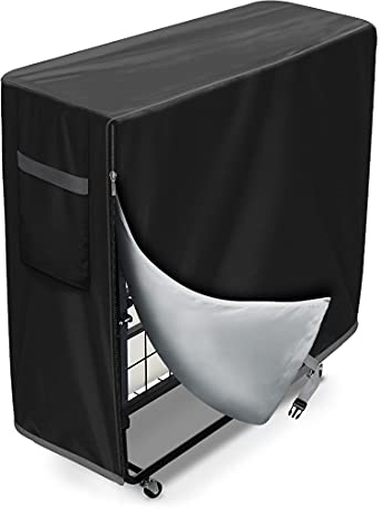 WES Klappbett Staubdichte Abdeckung Schutzhülle für drinnen und draußen, verstellbar, wasserdicht, multifunktionale Abdeckung (schwarz)
