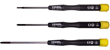 VESSEL ESD (Anti-Static) Phillips Precision Screwdriver, Set of 3 Pieces