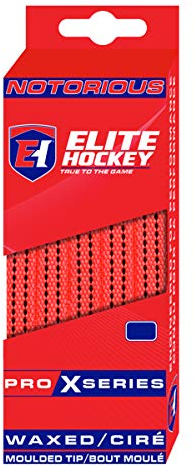 Elite Hockey, Notorious Pro X Series Schnürsenkel für Eishockeyschlittschuhe, gewachst, 1 Paar (rot, 330,2 cm)