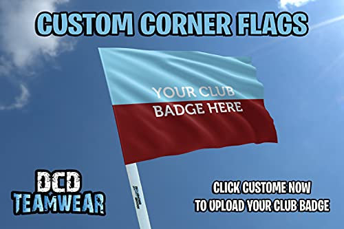 Maroon and sky personalised football corner flags customised with your team logo (Set of 4 flags) (4 Flags Only)