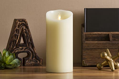 Luminara Flameless LED Battery Operated Ivory Pillar Candle, Flickering Realistic Moving Flame, 3 x 6.5 Real Wax Indoor Home Bathroom Decor Candle