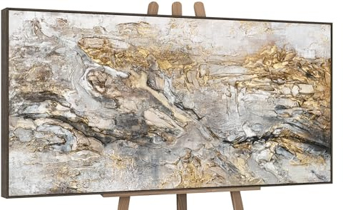 YS Quadro con cornice realizzato a mano Pittura acrilica su tela Bagliore Moderni per i luminosi e colorati dipinta a mano Arte murale 120x60 cm