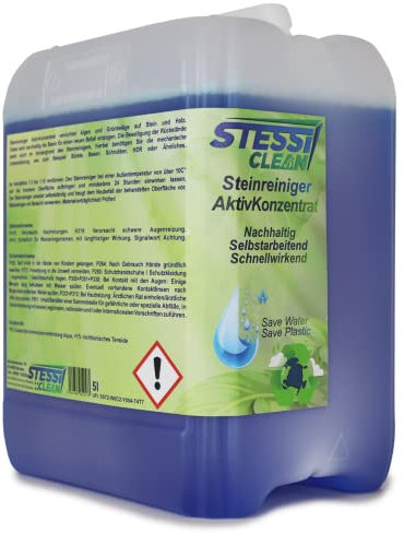 StessiClean Steinreiniger: Effektive Lösung für strahlend saubere Steine – Mühelose Reinigung für Terrassen, Gehwege und mehr – mit Langzeitwirkung (5 Liter)