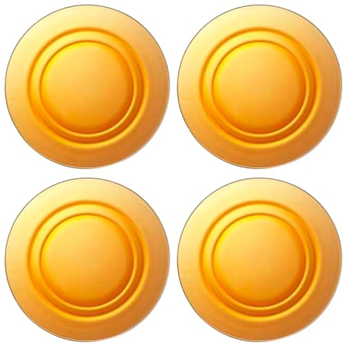 Acan Tradineur - Pack de 4 Platos Hondos - Modelo LYS Ámbar - Ø 23 cm - Vidrio - Apto para lavavajillas y microondas - Ideal para el hogar, Cocina y hostelería