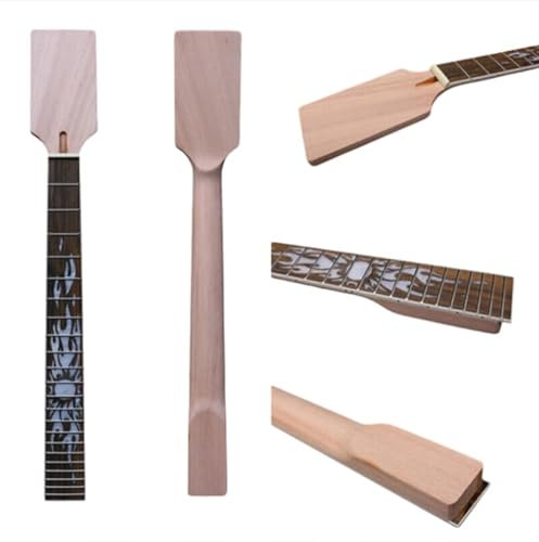 YoungMonic Gitarrenhals aus Mahagoni, unlackiert, 22 Bünde, 62 cm, Palisander-Griffbrett, Paddelkopf, Gitarrenhals-Ersatz (22 Bünde, 62 cm)