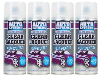 PNJB Clear Lacquer Gloss Finish Spray Paint, Non-Cracking, Quick-Drying Formula, Long-Lasting, Flexible Coating, Delivers Smooth, Consistent Coverage, 400ml, (4 Pcs)