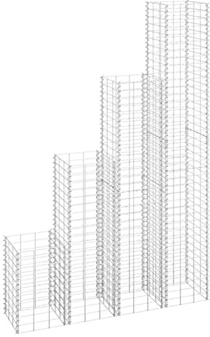 Lot de 4 parterres de jardin surélevés 30 x 30 x 50/100/150/200 cm, paniers en gabion en fer durable pour pierres, cages en gabion élégantes, idéal pour la décoration de jardin et la séparation murale