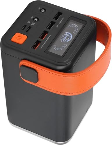 Power Bank 18 W bärbar kraftstation, 60 000 mAh högkapacitetsbatteri, med 4 utgångar och 2 ingångar, USB-port, PD 3.0 typ C-port, utomhus, svart