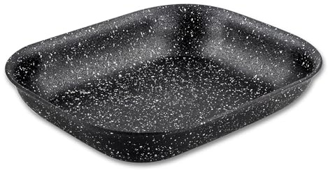 Scoville NEVERSTICK 26cm Roasting Tray, Small Non Stick Roasting Dish for Oven, 26cm x 21cm, Perfect for Meats & Vegetables, Oven Safe to 260°C, Dishwasher Safe, PFOA Free, Toughened Aluminium, Black