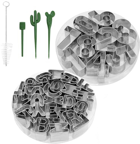35 Pièces Lettres Et Chiffres Emporte-Pièces Acier Inoxydable Chiffres Et Lettres Emporte-Pièces Pour Confectionner Des Biscuits Et Des Décorations En Fondant