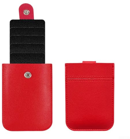 Sacchetti portaoggetti, confezione da 1, porta carte di credito ispessito, in pelle PU, impilabile, organizer con chiusura a scatto, custodia per biglietti da visita per professionisti dell'ufficio