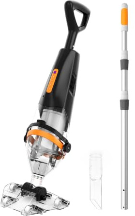 Aspirateur de Piscine sans Fil avec Télécommande sans Fil, Aspirateur Piscine Hors Sol 4200 L/H, 75 Min d'Autonomie, Bac Rigide, Longueur Maximale 235 cm, Adapté aux Piscines et Spas
