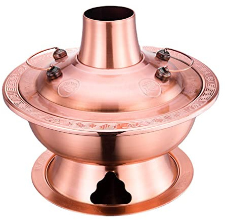 Kopparkastruller, Traditionell kinesisk koppar varm gryta(Gold,28cm)