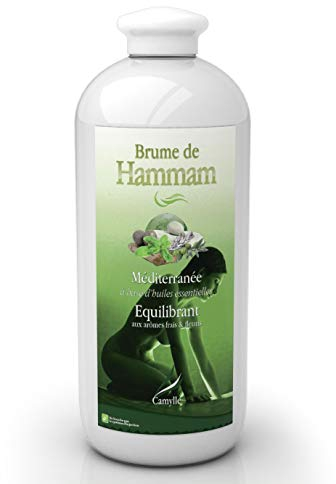 Camylle - Brume de Hammam Méditerranée - Fragrances à base d'Huiles Essentielles pour Hammams, Bains de Vapeur ou Douches Hammam - Equilibrant aux arômes frais et fleuris - 1000ml