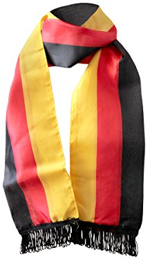 Alsino Deutschland Schal EM WM Fanartikel Fanschal 150 cm lang - Länderschal schwarz rot gold Fußball Sport Nationalmannschaft Länderspiel Deutschland-Farben Deutschlandschal Stadion Public Viewing