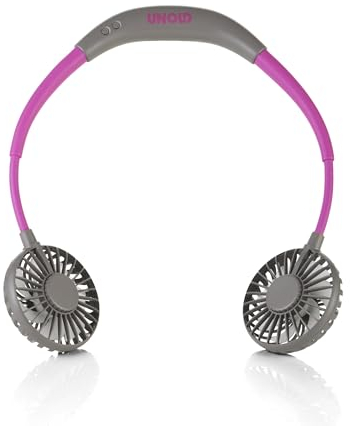 UNOLD 86699 Nackenventilator Breezy Anthrazit - Anthracite, Nackenbügel, 3-stufige Geschwindigkeitsregelung, LED-Kontrollleuchte, LED-Beleuchtung, freie Hände, Akku bis 8std.