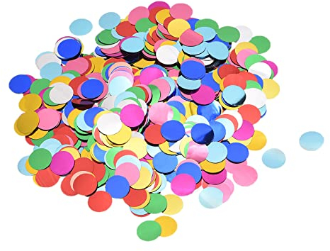 sourcing map Bunte Konfetti Metallfolie Rund für Hochzeit Geburtstag Party Deko 50g/1.8oz