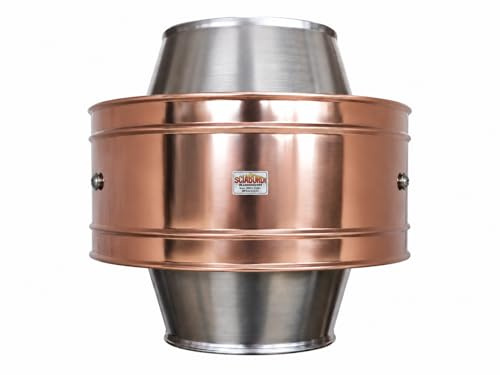 BLINDOCOM RAX Comignolo cappello inox rame antivento, aspirafumo, attivatore di tiraggio naturale antintemperie antipioggia (200 mm)